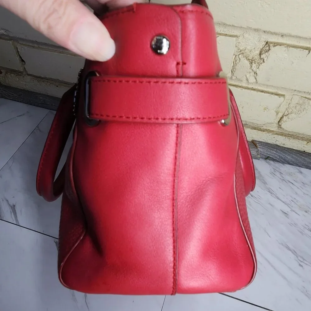Like New Coach Blake Carryall Red Leather Shoulder Bag Purse